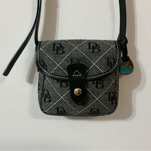 Dooney & Bourke Signature Jacquard Black and Gray Crossbody Bag